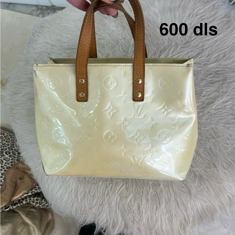 Louis Vuitton Tan and Cream Embossed Tote